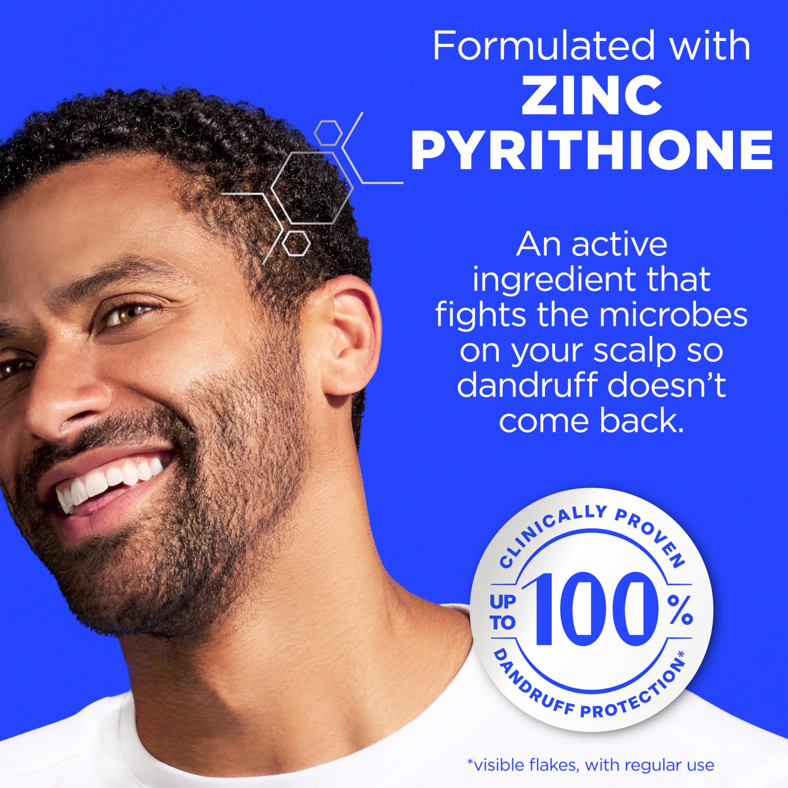 Head & Shoulders Swagger 1% pyrithione zinc ingredient detail highlights active dandruff defenses