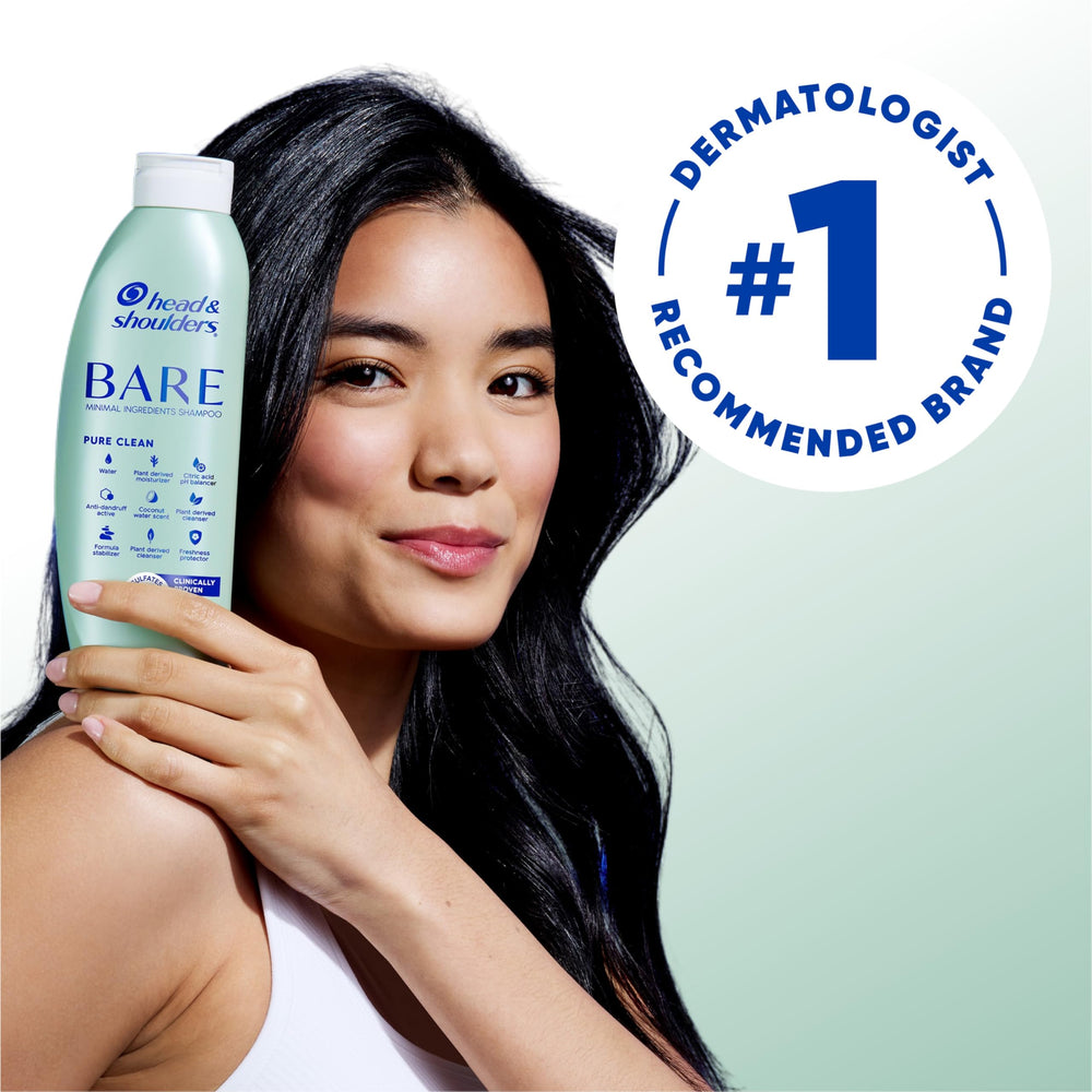 Head & Shoulders BARE botella sin sulfatos muestra fórmula suave.