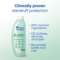 Etiqueta de Head & Shoulders BARE sin sulfatos para limpieza suave.