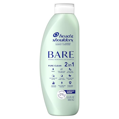 Head & Shoulders BARE Pure Clean 2en1, protección anticaspa con 1% piritionato de zinc.