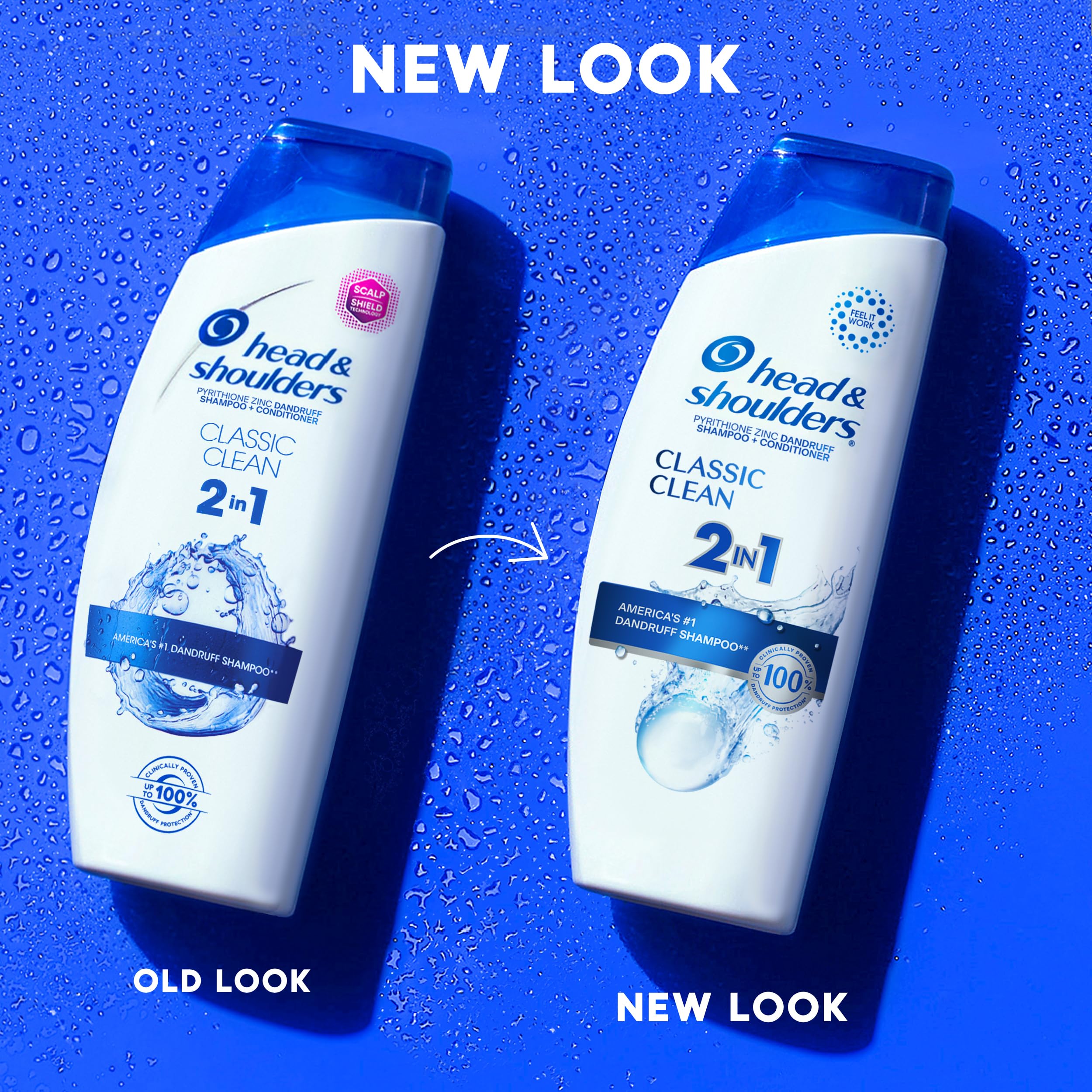 Head & Shoulders Classic Clean bottle pour demonstrates easy application and even distribution.