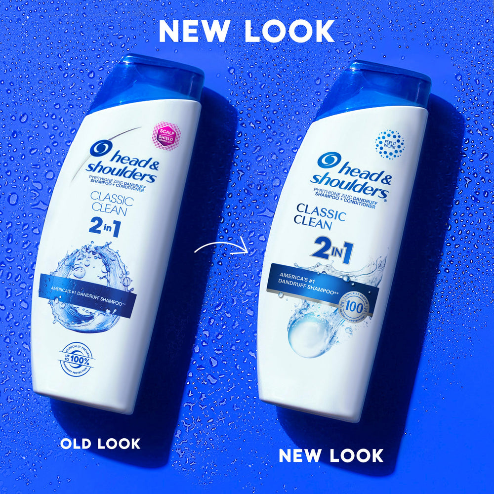 Head & Shoulders Classic Clean bottle pour demonstrates easy application and even distribution.