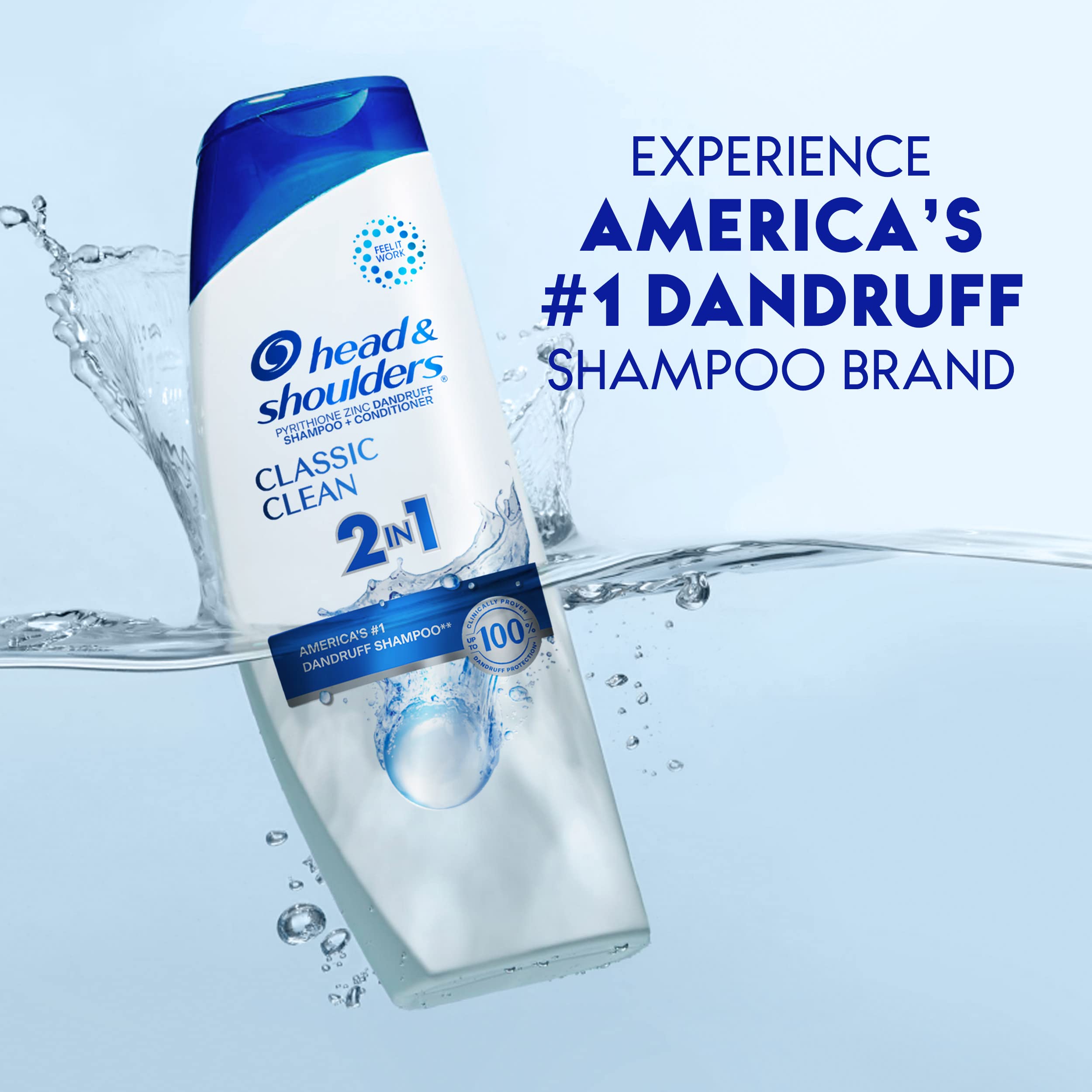 Head & Shoulders Classic Clean hair after use reveals soft, manageable strands.