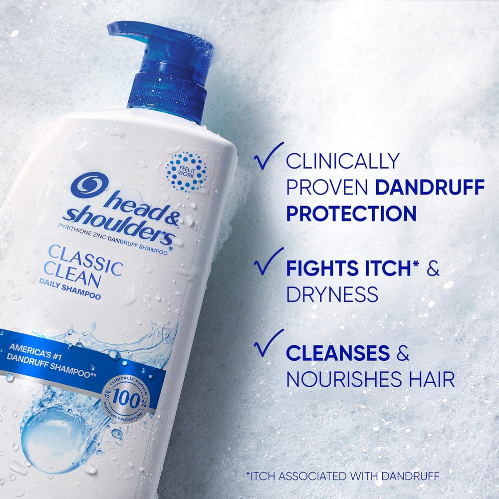 Head & Shoulders Classic Clean bottle back with label details for twin pack.