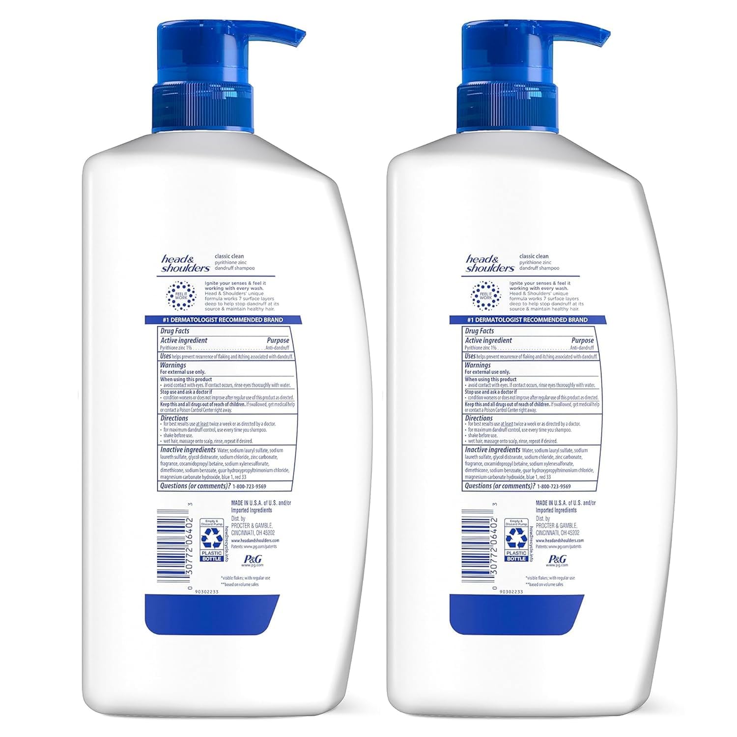 Head & Shoulders Classic Clean in a shower scene, color-safe formula.