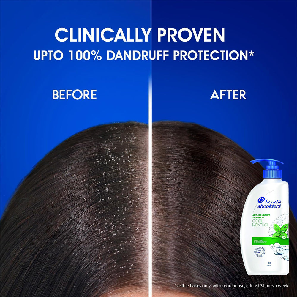 Head & Shoulders Cool Menthol bottle duo showing color-safe formula