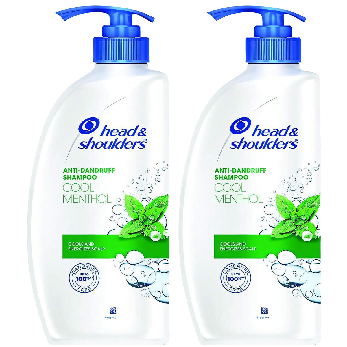 Head & Shoulders Cool Menthol shampoo pump bottle front view, refreshing scalp cleanse