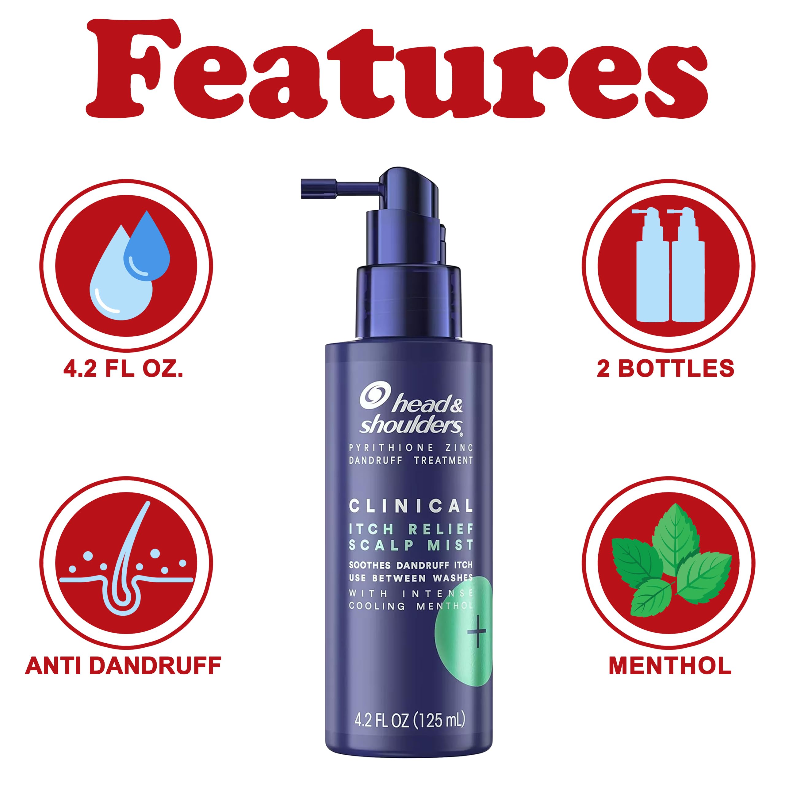Head & Shoulders Itch Relief spray nozzle demonstrating direct scalp application.