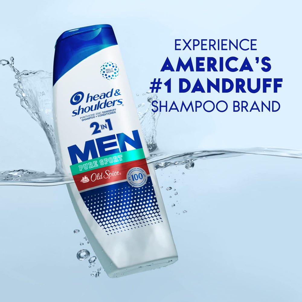 Head and Shoulders Old Spice Pure Sport 2-in-1 packaging front, size 31.4 oz noted.