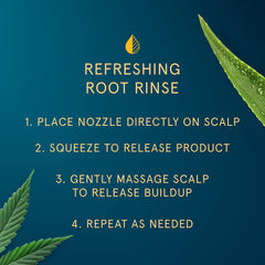 Close-up of scalp after use showing refreshed roots and soothing feel