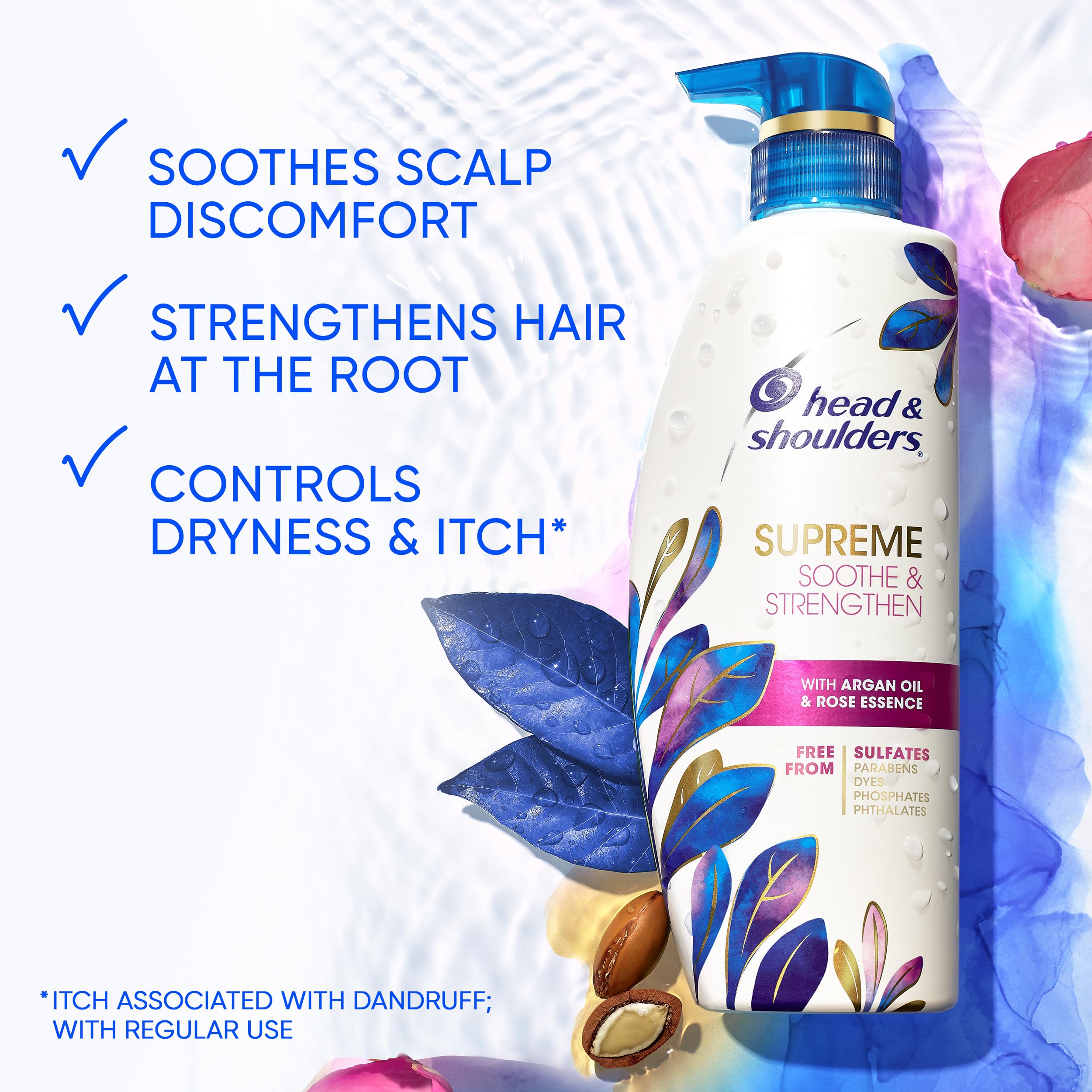 Head & Shoulders Supreme argan oil essence bottle highlights nourishing moisture