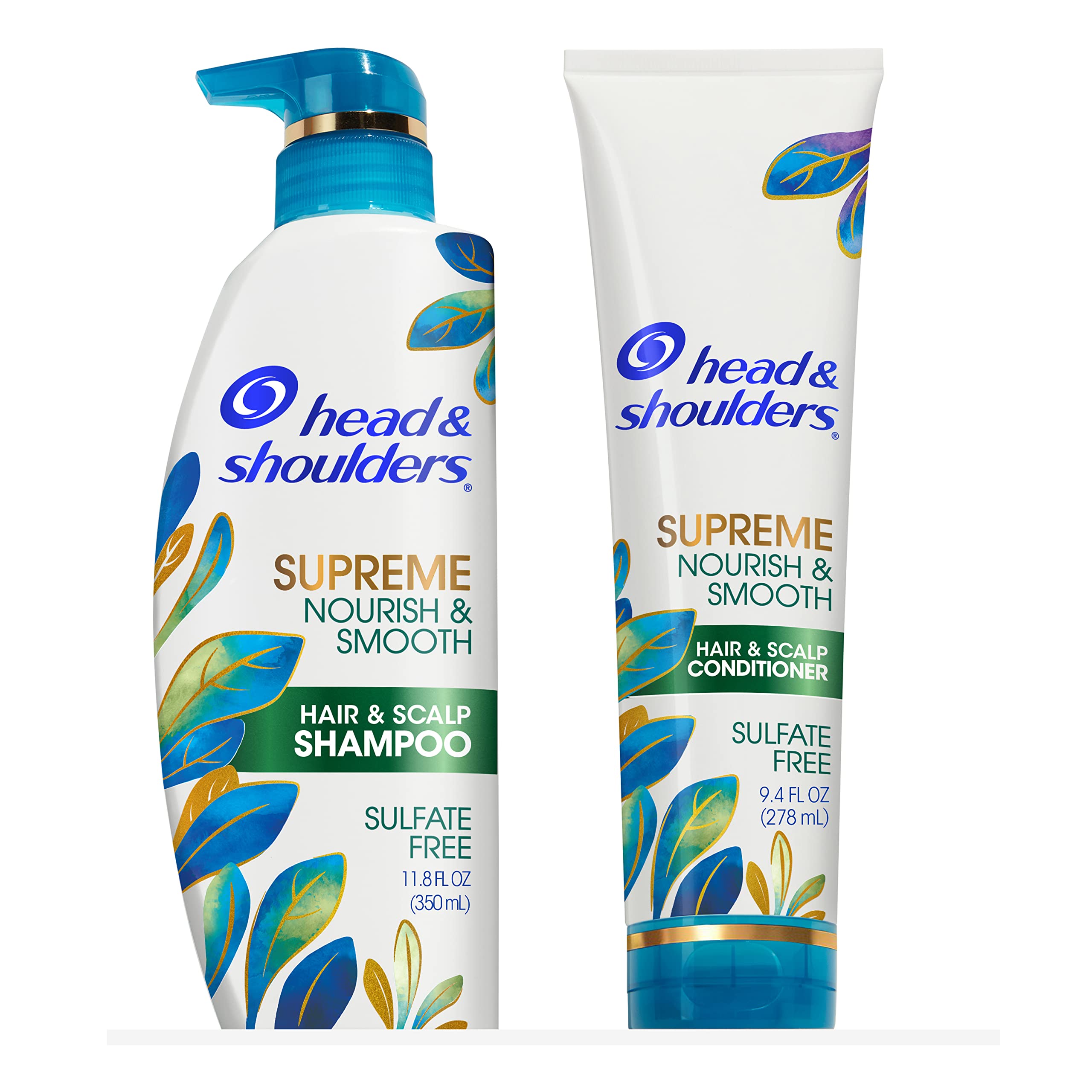Head & Shoulders Supreme Nourish & Smooth champú, botella, para cabello más suave.