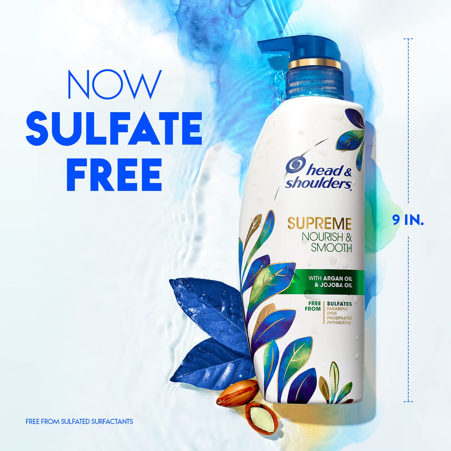 Head & Shoulders Supreme Nourish & Smooth acondicionador, botella, suavidad y brillo.