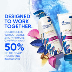 Head & Shoulders Supreme zinc 1% label close-up for scalp protection