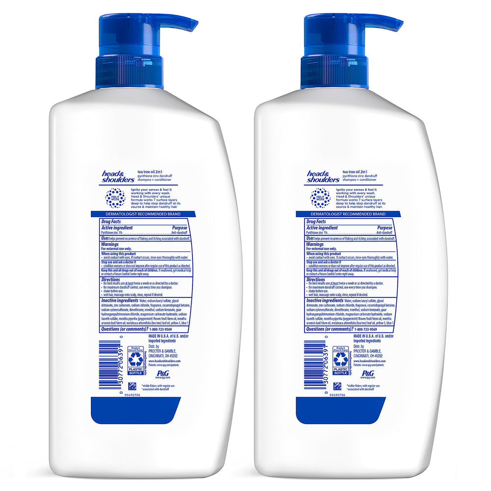 Head & Shoulders Tea Tree Oil 2in1 packaging close-up with 32.1 oz size