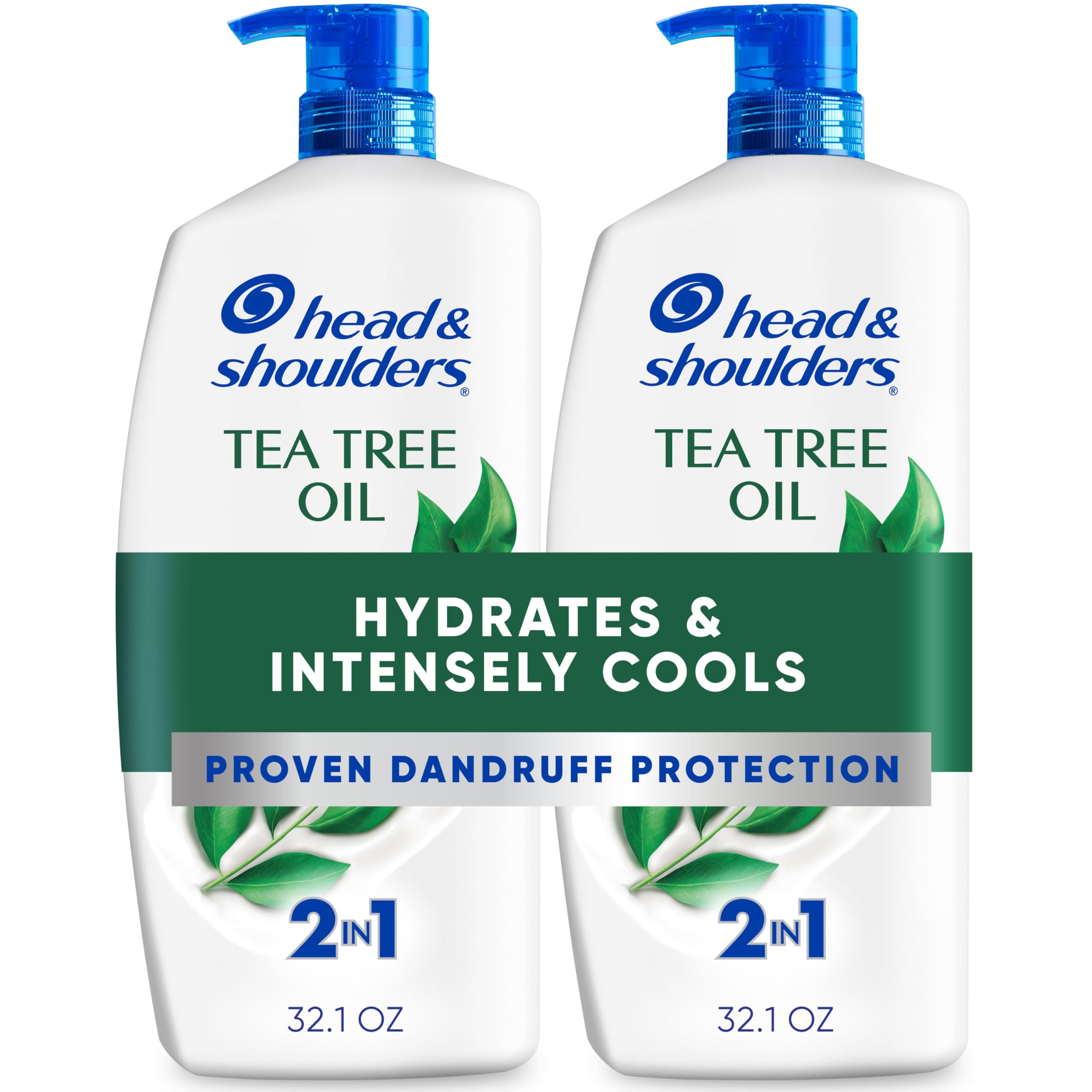 Head & Shoulders Tea Tree Oil 2in1 twin pack front view for refreshing scalp