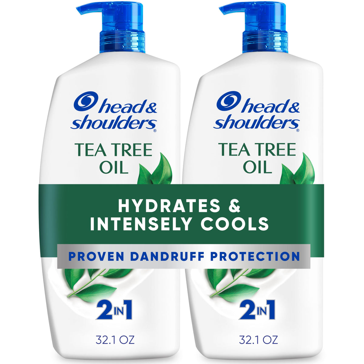 Head & Shoulders Tea Tree Oil 2in1 twin pack front view for refreshing scalp