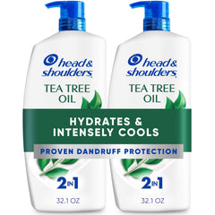 Head & Shoulders Tea Tree Oil 2in1 twin pack front view for refreshing scalp