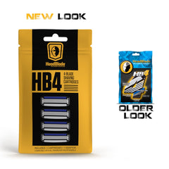 HeadBlade HB4 cartridge installed on handle for precise, comfortable grooming.