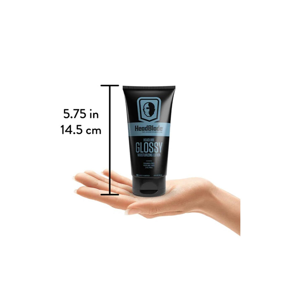 HeadBlade HeadLube Glossy application dots on scalp for quick absorption
