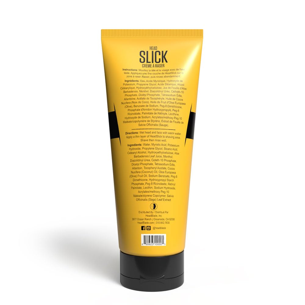 HeadBlade HeadSlick application lather shows lubricated glide for a close shave.