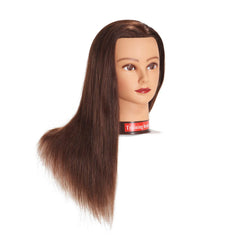 Headwinn cosmetology practice head ready for washing and styling sessions.