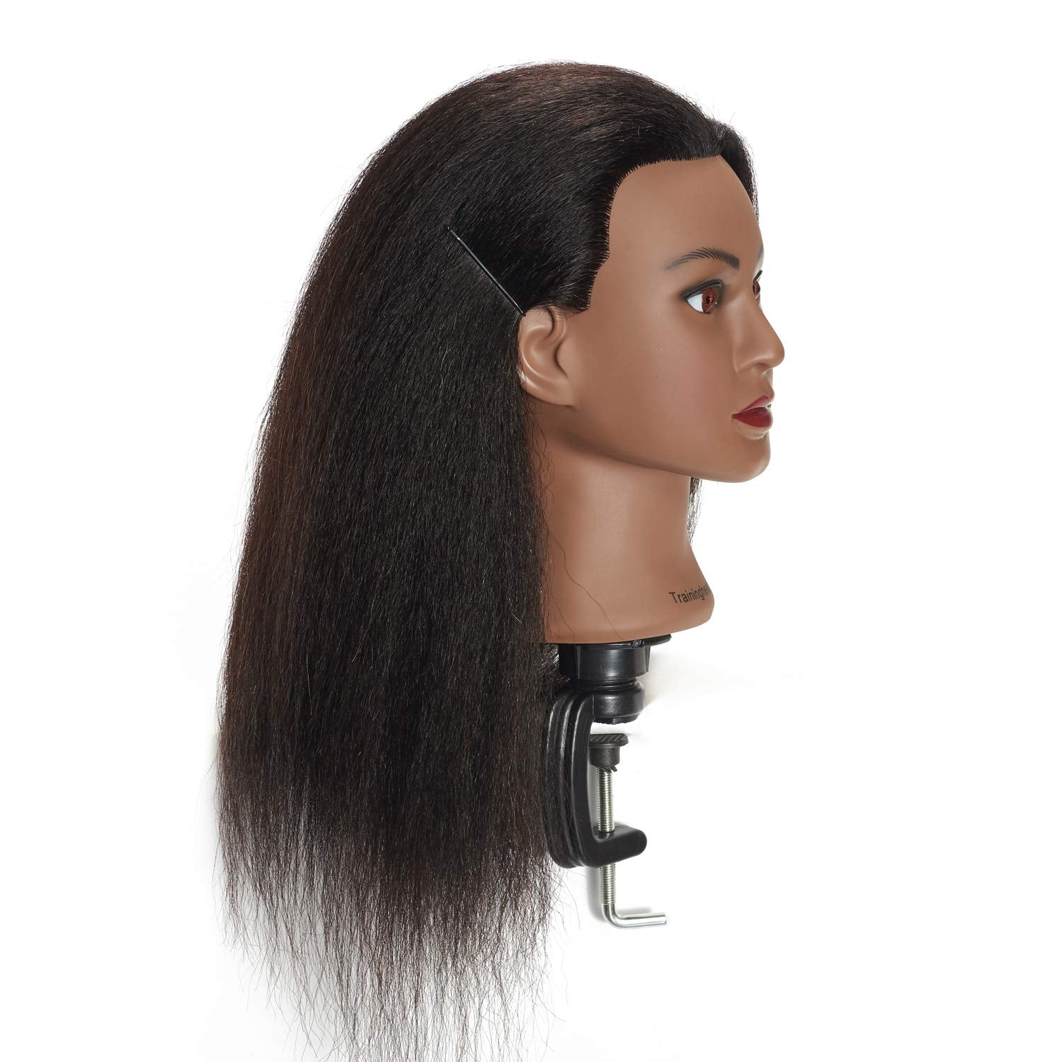 Headwinn Traininghead supports curling and straightening with realistic hair texture.