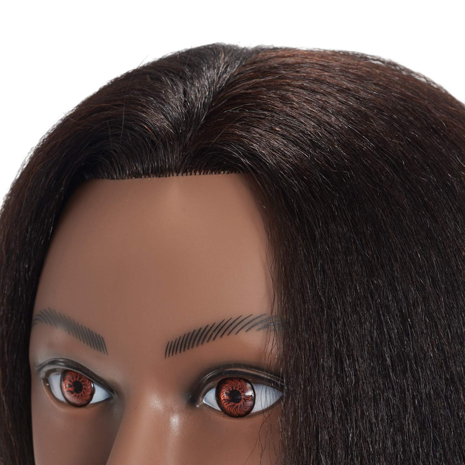 Headwinn Traininghead close-up shows natural hair detail and parting ability.