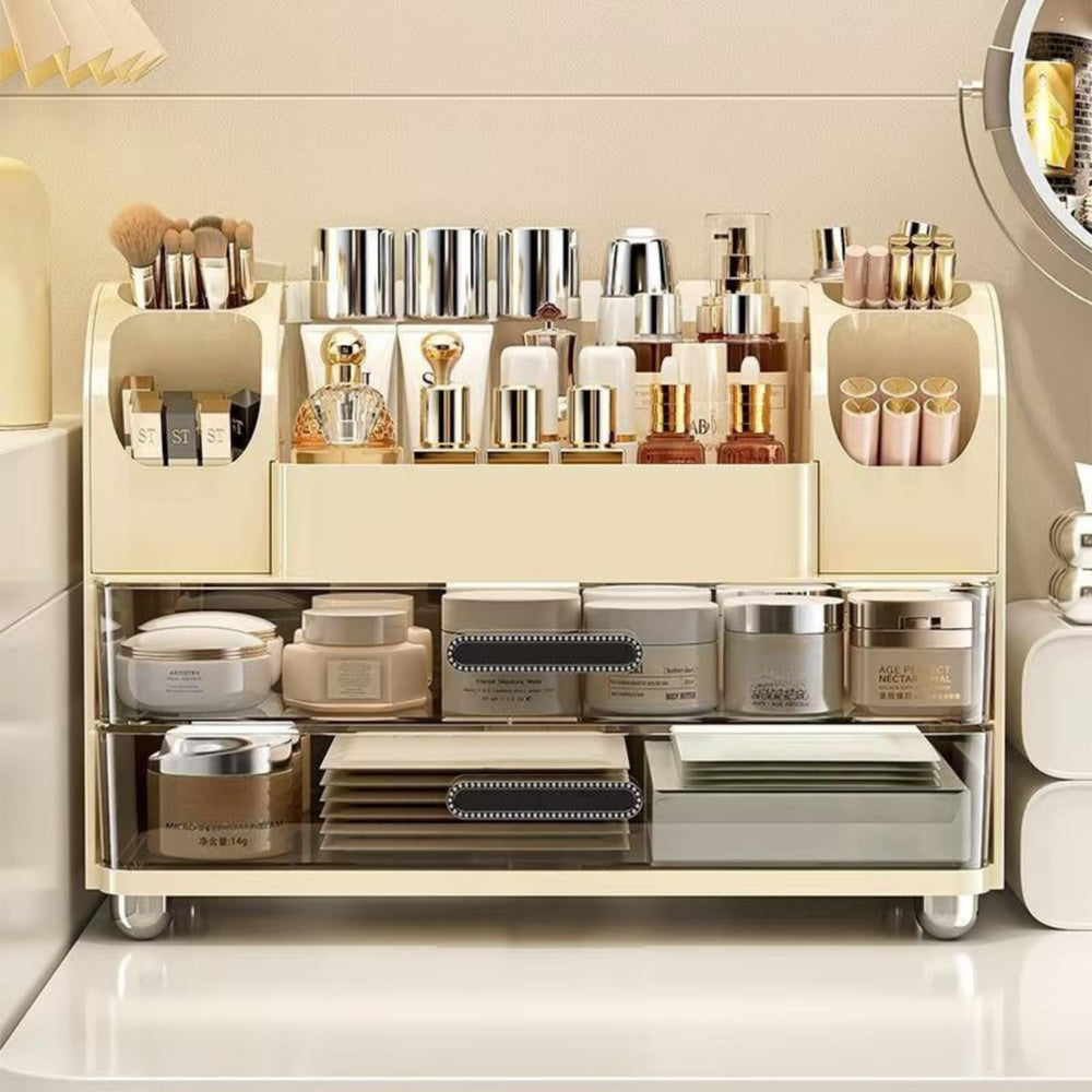 Heaime brush holder side compartments store brushes neatly.