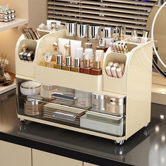 Heaime makeup organizer with drawers keeps vanity neat and organized.