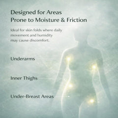 HEALORA Cream applied to inner thighs maintaining dry skin and comfort