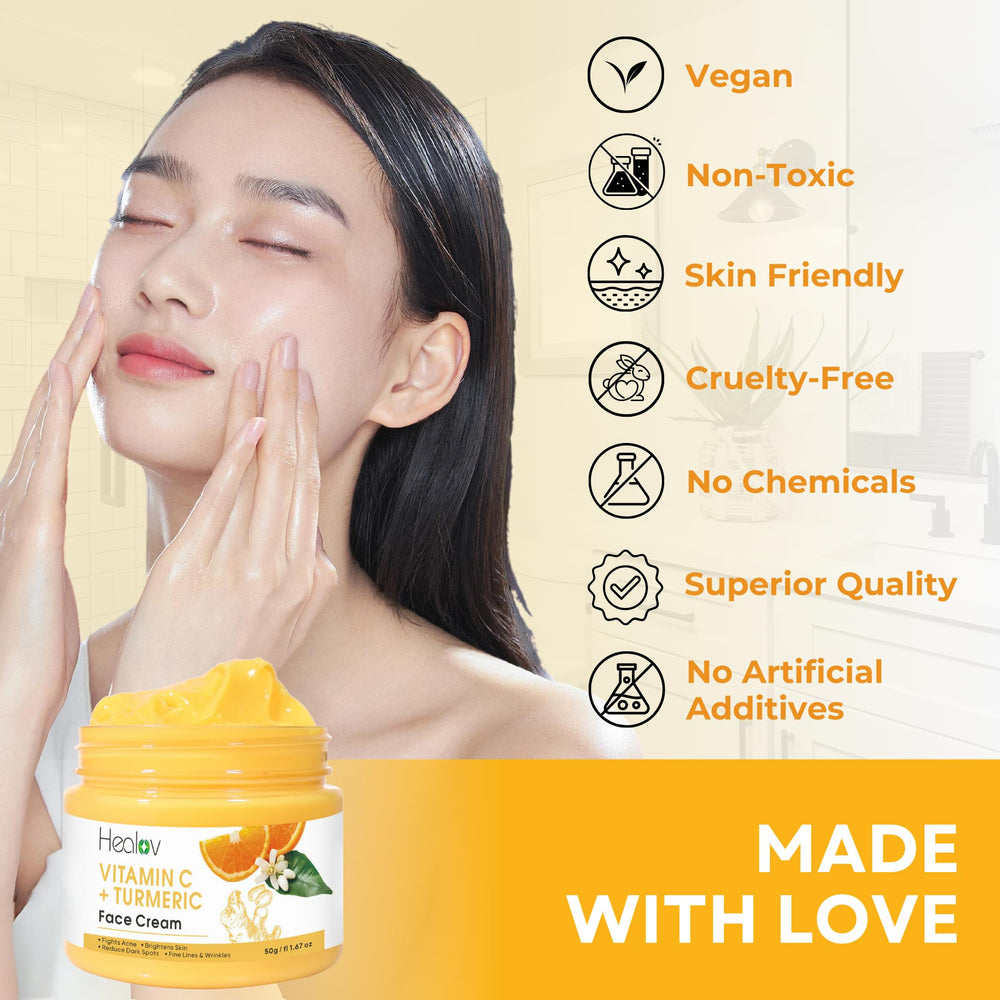 Healov crema de cúrcuma, cuidado para cuerpo con hidratación