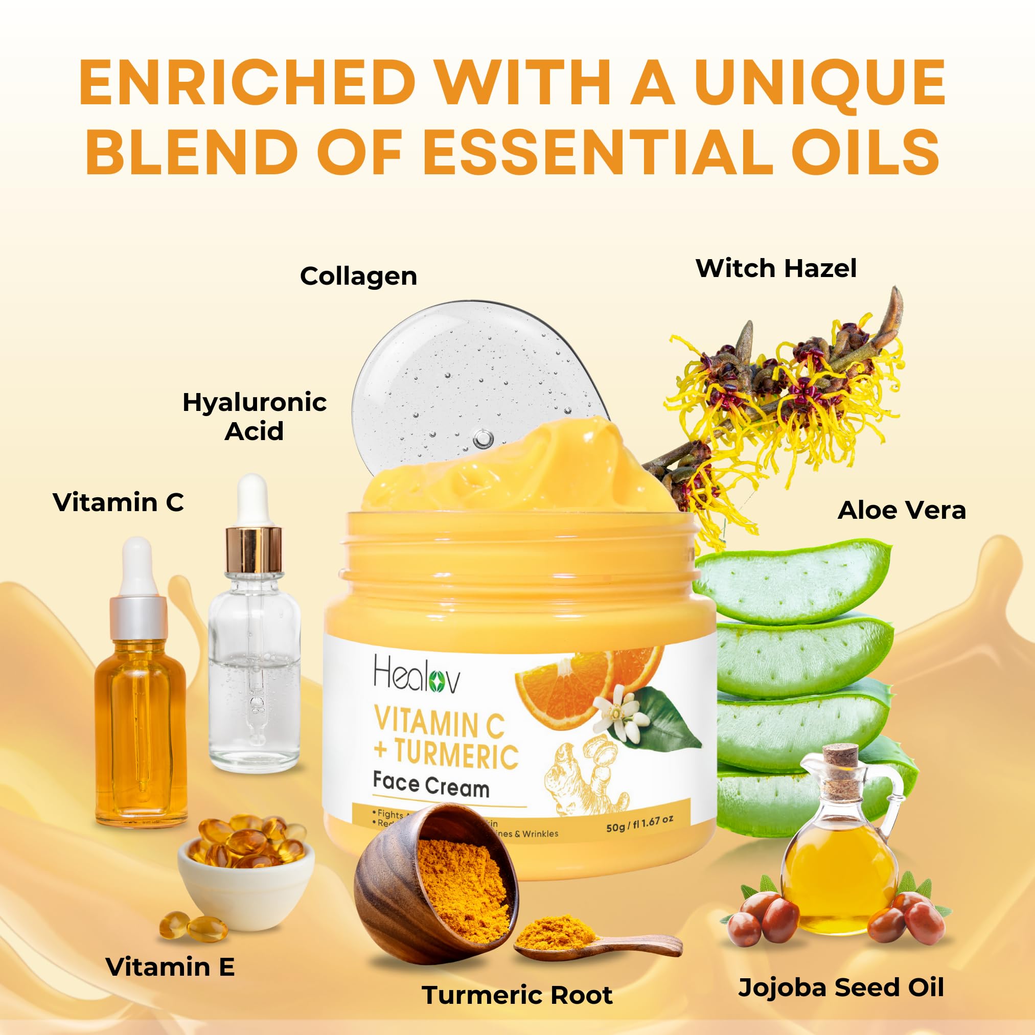 Healov crema de cúrcuma, enfoque en manchas oscuras para una piel homogénea