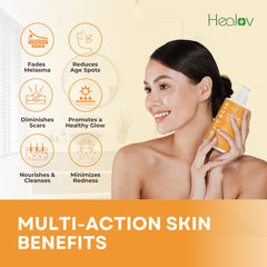 Healov Kojic Acid Lotion, textura crema, hidratación suave para piel más lisa.