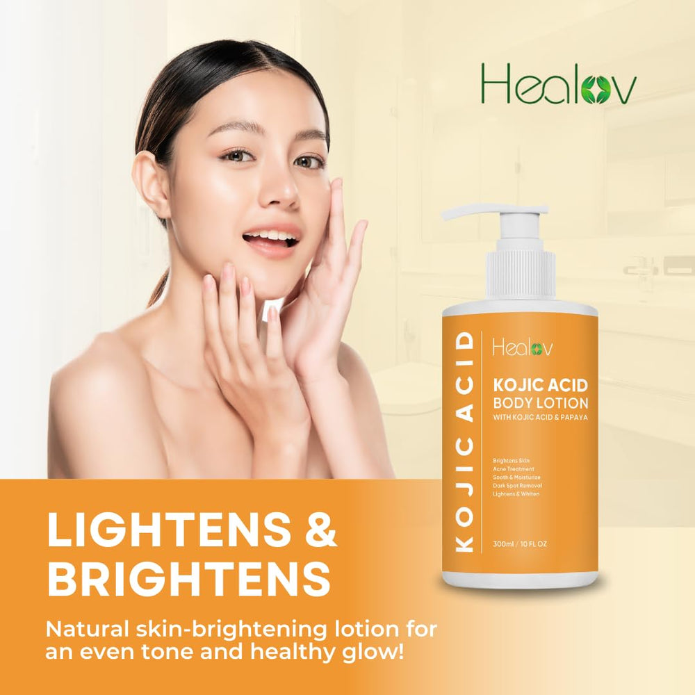 Healov Kojic Acid Lotion, zonas tratadas como axilas e íntimas, tono más uniforme.