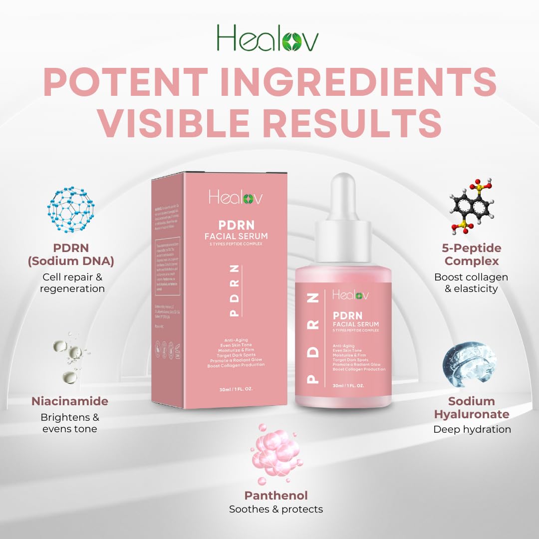 Hands applying Healov PDRN Serum on the face for quick absorption