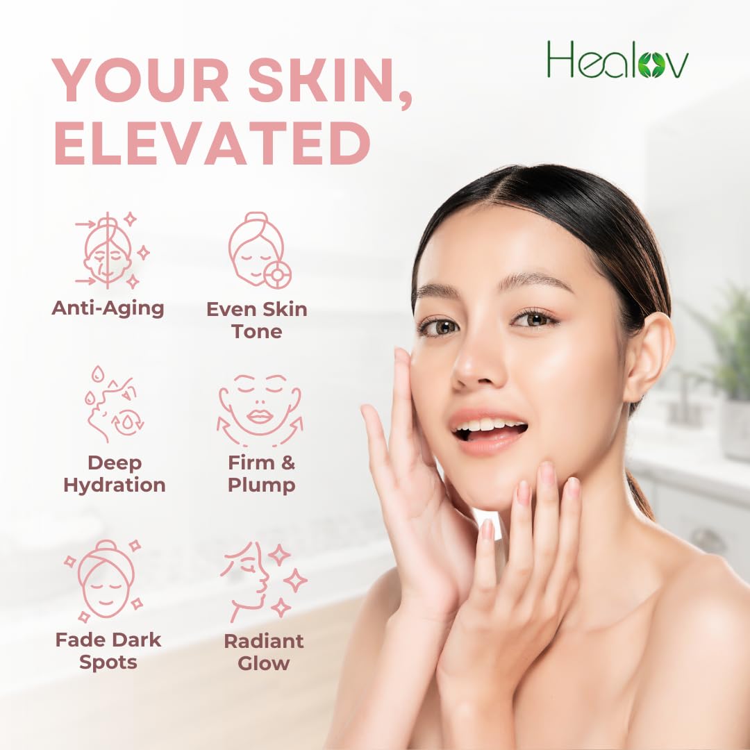 Drop of Healov PDRN Serum dispensed on fingertip ready to apply