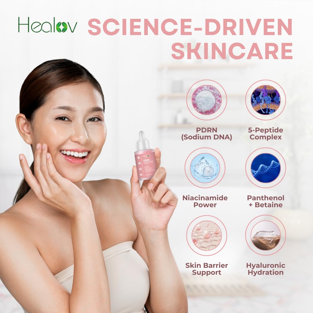 Healov PDRN Serum with Niacinamide highlighting brightening and barrier support