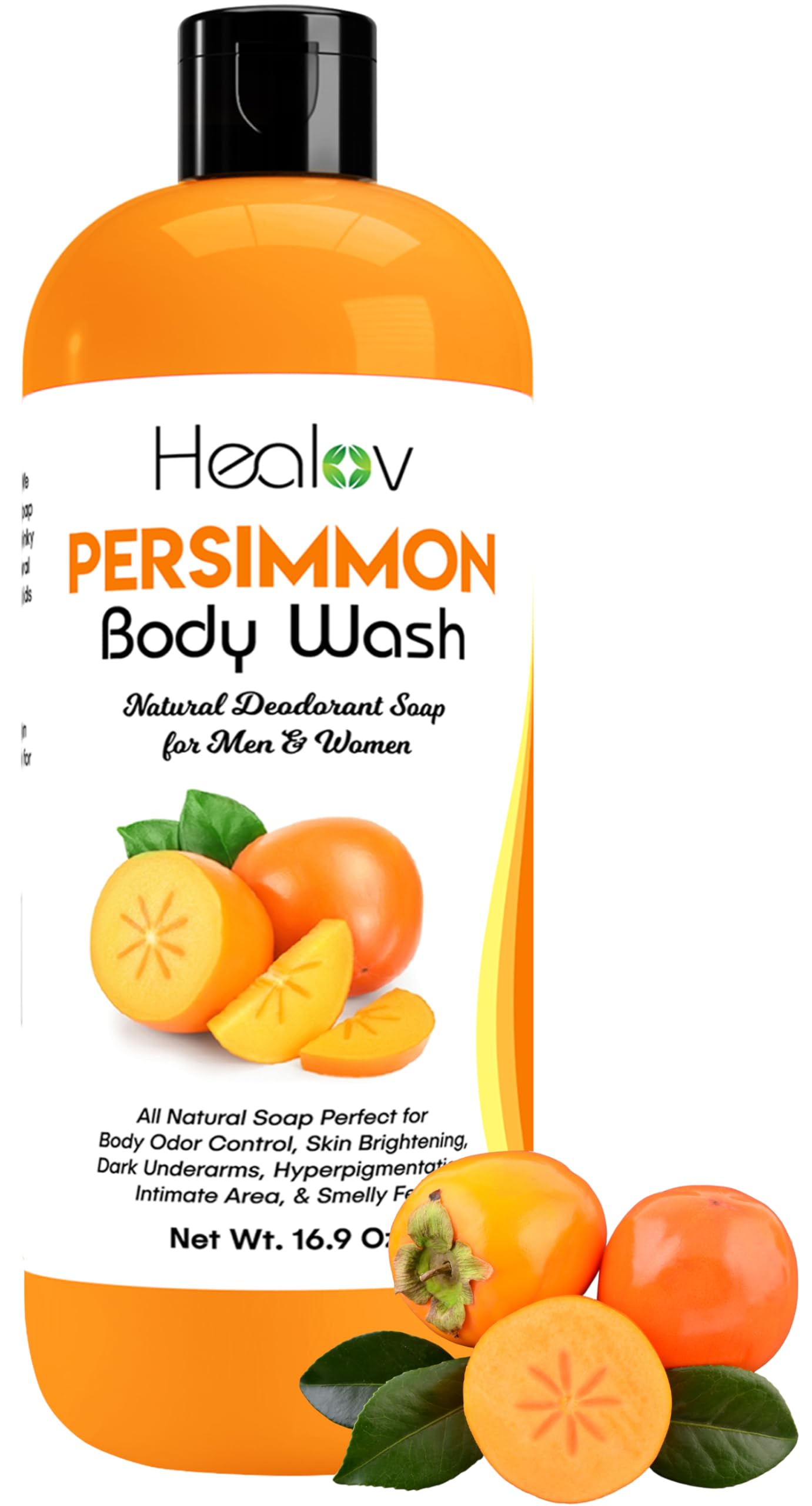 Healov Persimmon: botella de gel de ducha con aroma fresco para empezar el día.