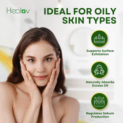 Healov sulfur ingredient close-up highlights pore care and mineral detox