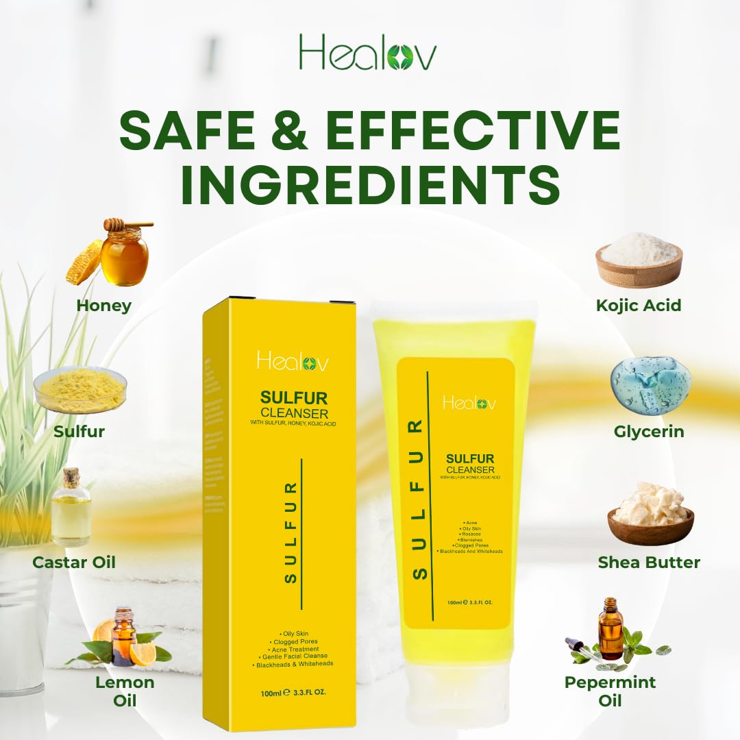 Healov sulfur soap textured bar ready for daily cleansing