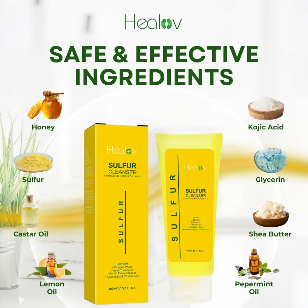 Healov sulfur soap textured bar ready for daily cleansing