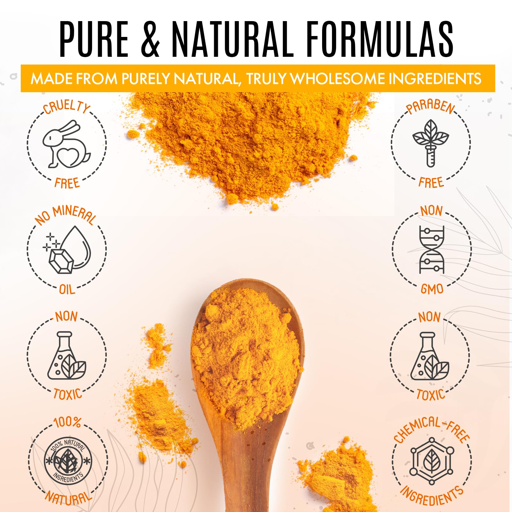 Healov Turmeric Lotion packaging emphasizing vegan and cruelty-free branding