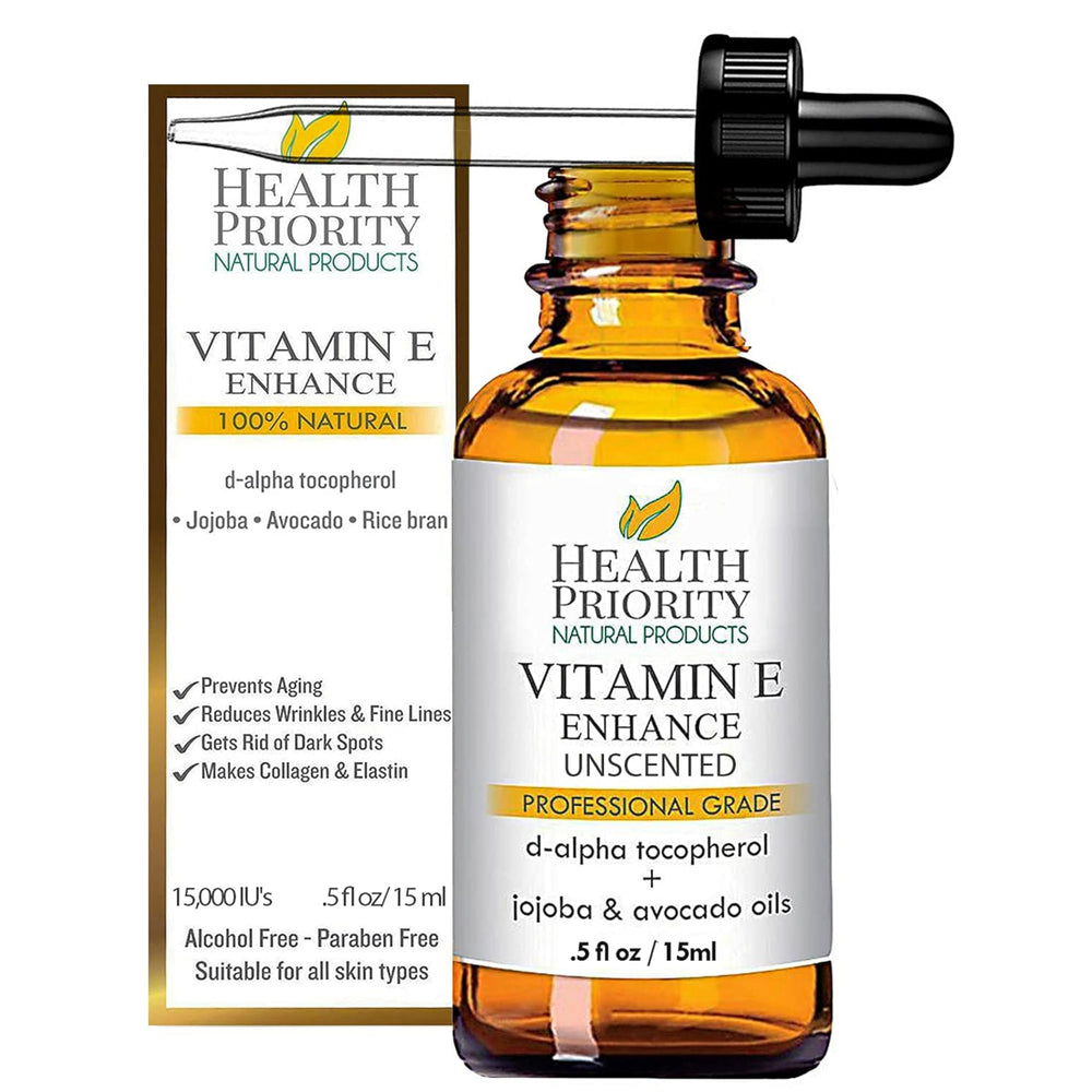 Health Priority Natural Products Aceite de Vitamina E: botella con gotero para rostro
