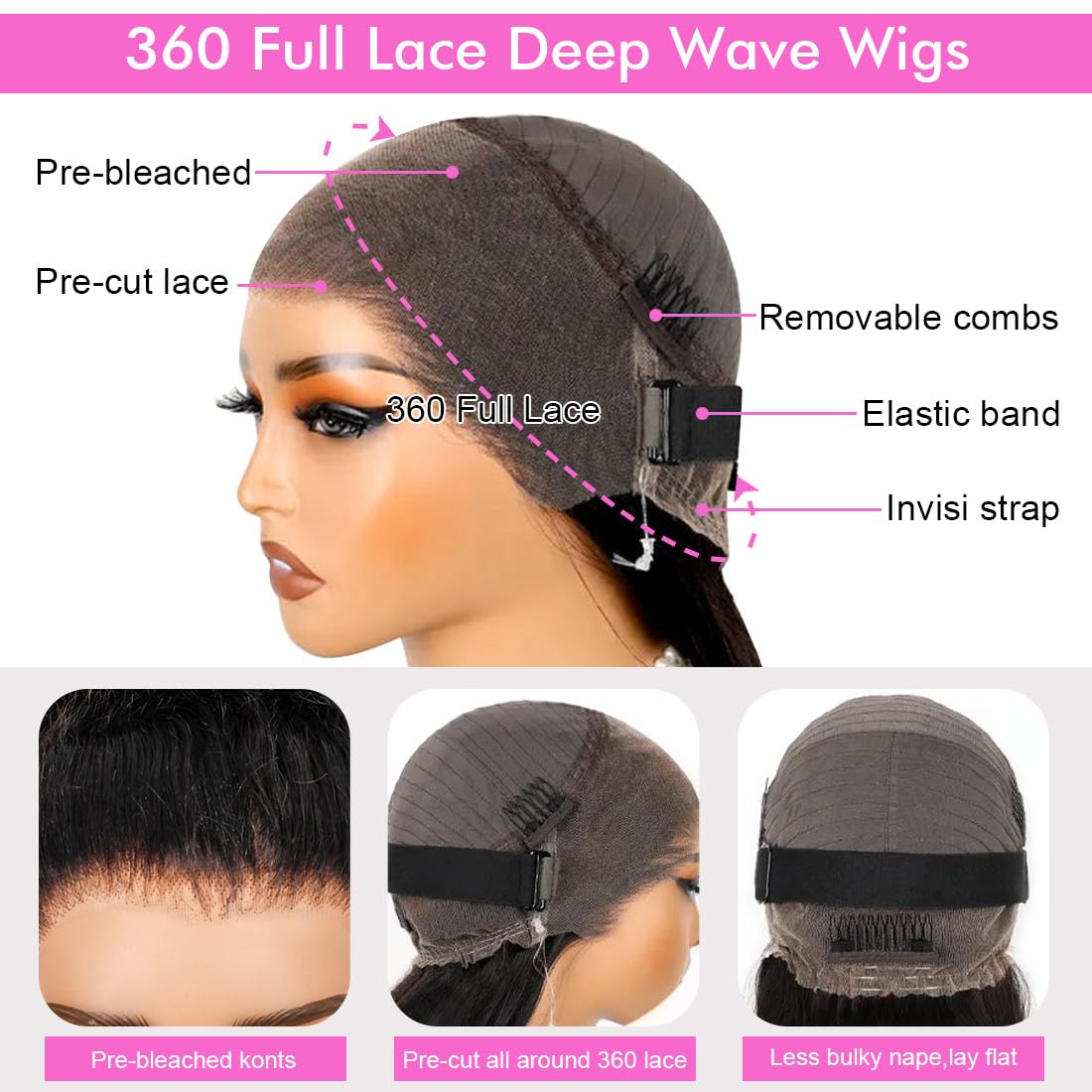 Healthair 360 lace frontal center weft offers full coverage and movement.