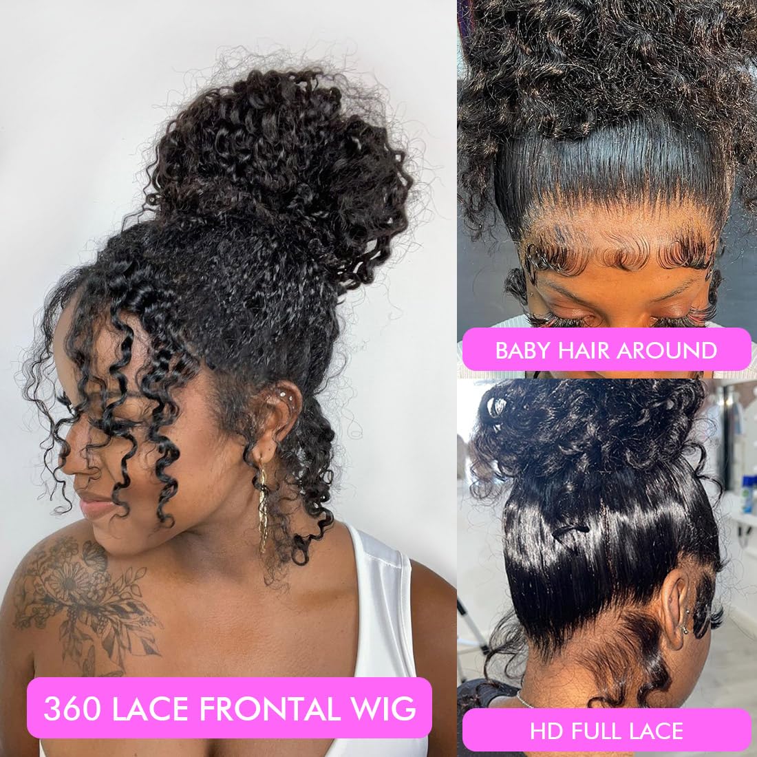 Healthair Brazilian hair 360 lace frontal for natural styling versatility.