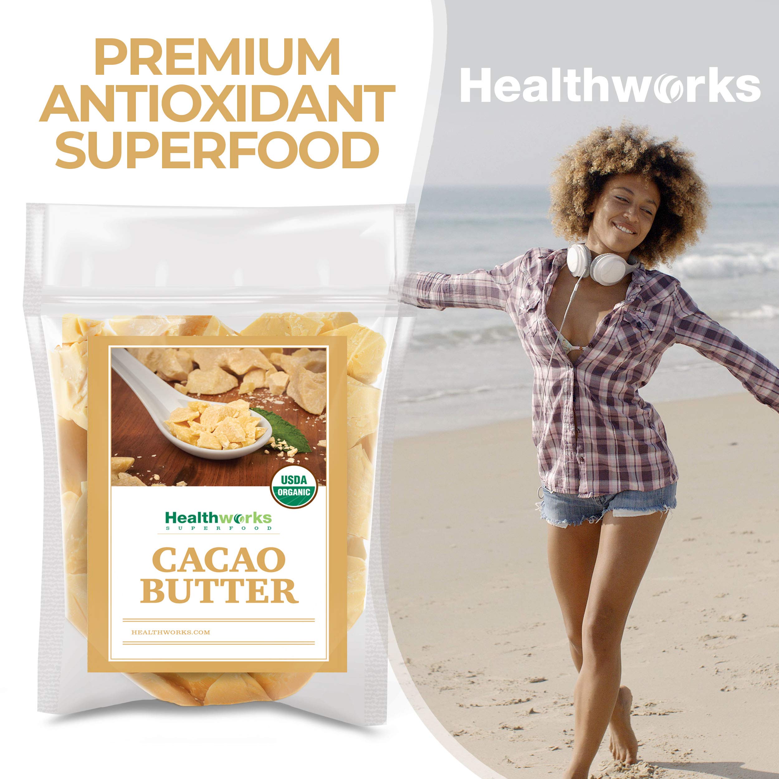 Healthworks cacao butter skin care use for gentle moisture