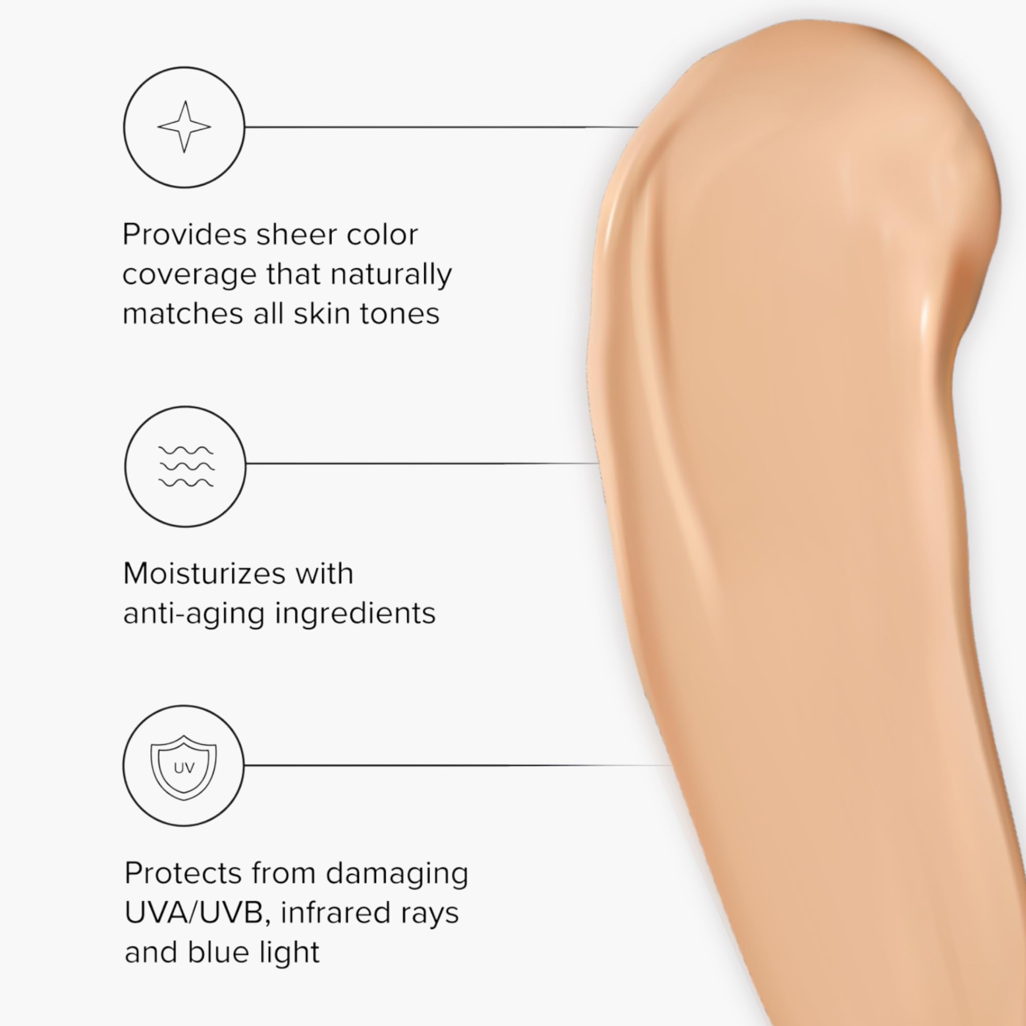 Healthy Skin Lab Protect tinted moisturizer applied on hand for daily sheer coverage.