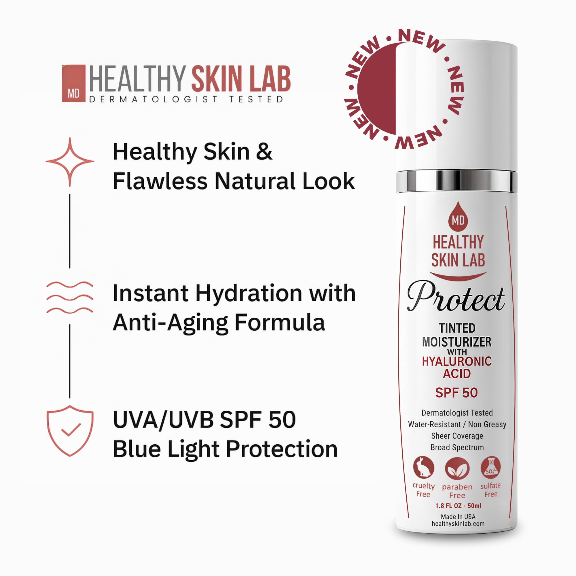 Healthy Skin Lab Protect swirled texture showing hyaluronic acid hydration.