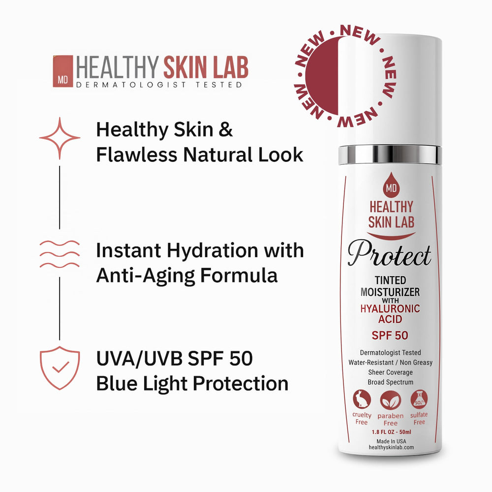 Healthy Skin Lab Protect swirled texture showing hyaluronic acid hydration.